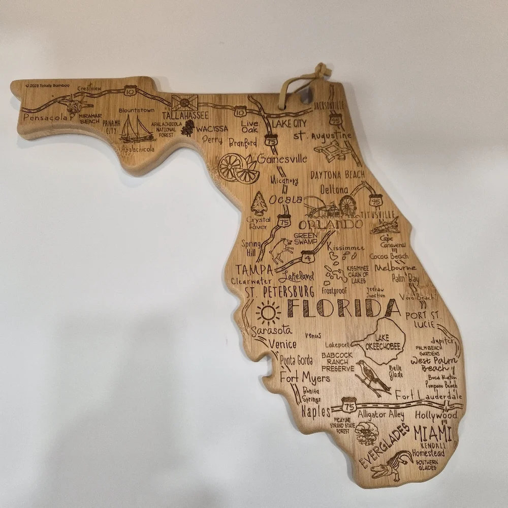 Bamboo Destination Florida Cutting Board Decor - Picture 2 of 6